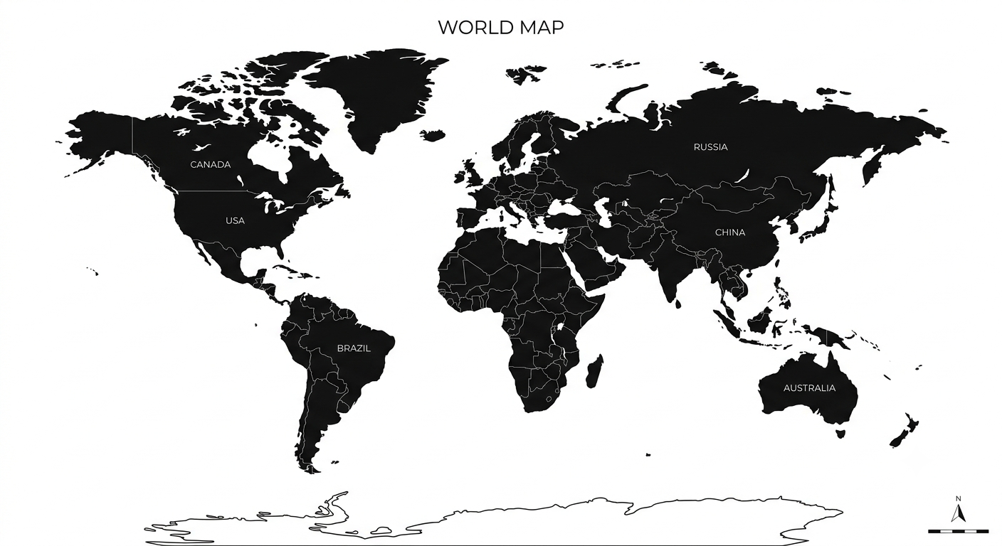 WWDP掲載国を示した世界地図